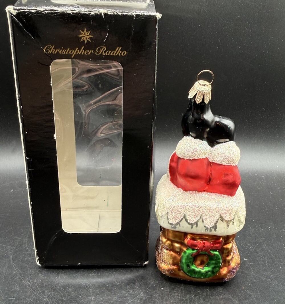 Vintage Christopher Radko SANTA Bottoms Up - Christmas Ornament In Box -55D